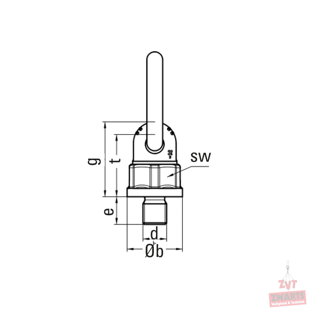 Draaibaar Hijsoog - Theipa Point 28 ton