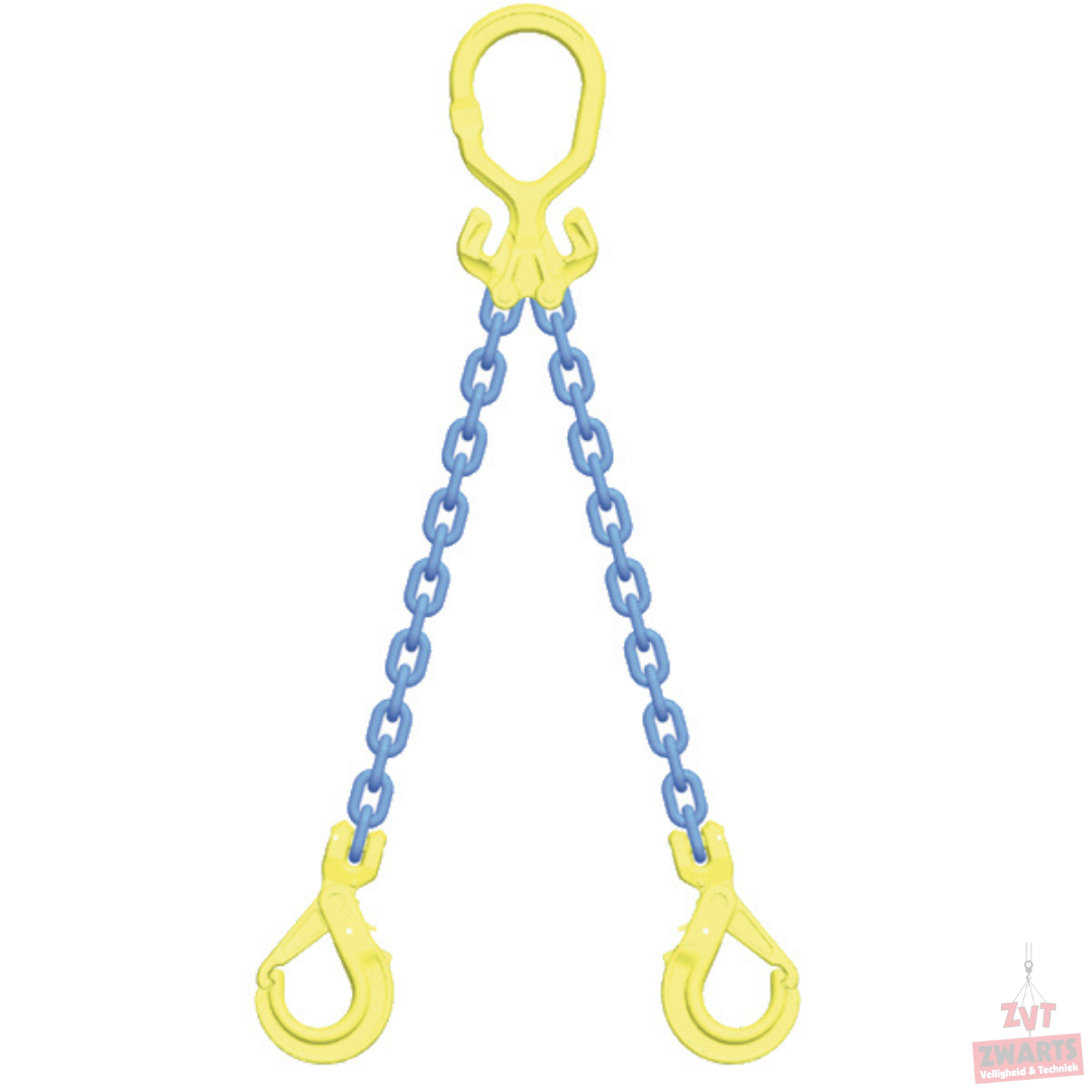 Ketting 2-sprong met inkorthaak - 16mm - 14/10 Ton